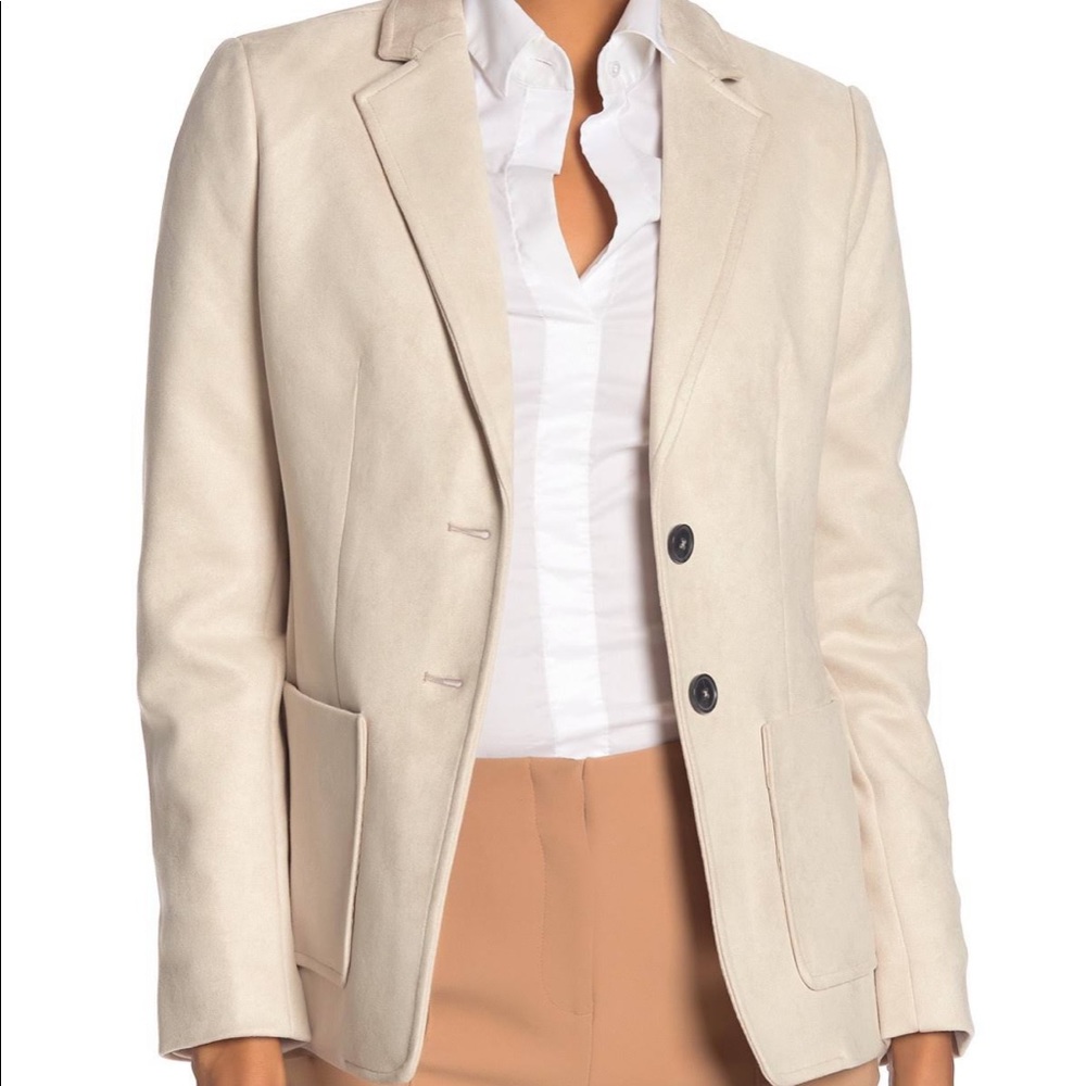Tahari Faux Leather Coat Size Small